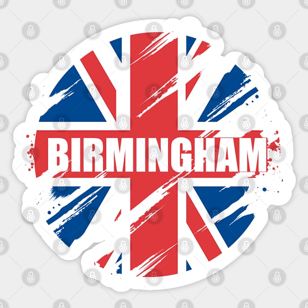 BIRMINGHAM British Flag England UK Britain Union Jack Sticker by Jas-Kei Designs